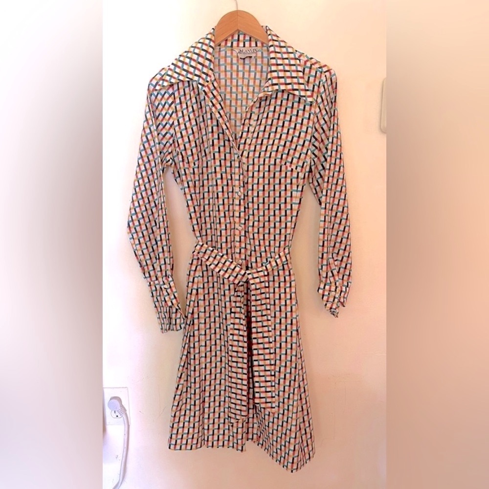 LANVIN vintage belted button up dress